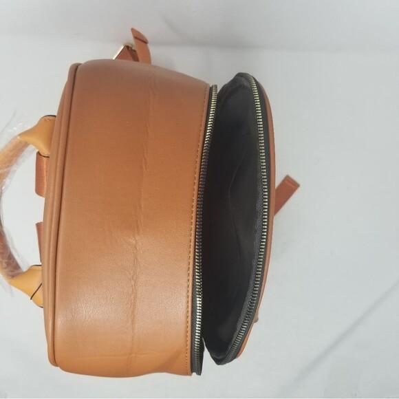 Brown and Khaki Large Square Backpack Purse main image 9